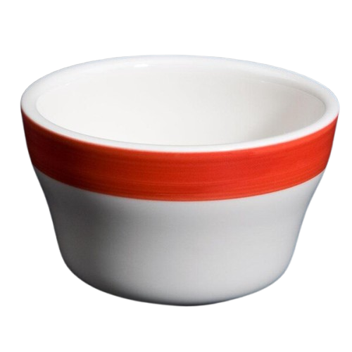 CAC China Rainbow Rolled Edge Stoneware Bouillon Cup 7-1/4 oz. Red R-4-R - 36/Case