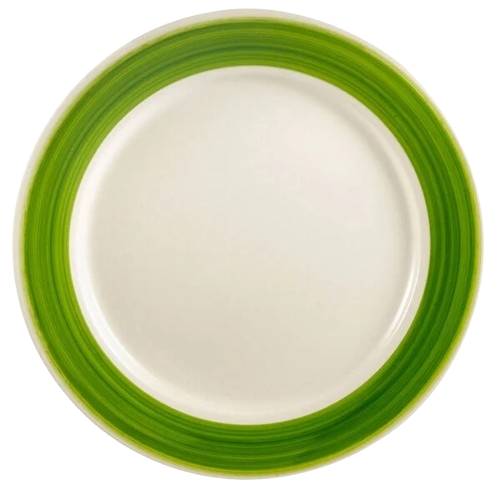 CAC China Rainbow Green Rolled Edge Stoneware Plate 6-1/2" R-6-G - 36/Case