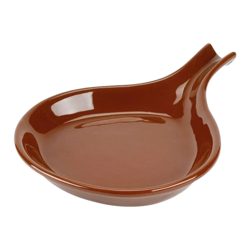 CAC China Round Serving Skillet Brown Stoneware-Ceramic 18 oz. FP-18-BWN - 12/Case