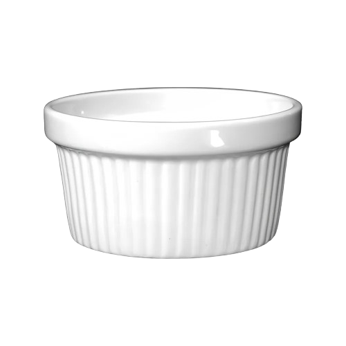 Yanco Fluted Ramekin European White 4 oz. RK-104 - 48/Case