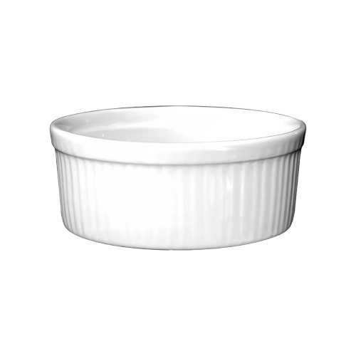 Yanco Fluted Ramekin European White 8 oz. RK-108 - 36/Case