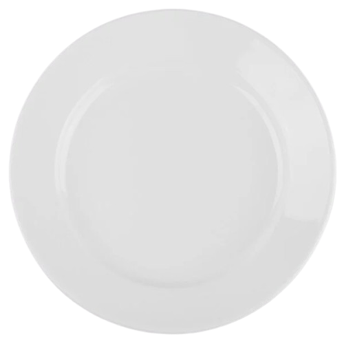 Libbey Ultima Bright White Round Rolled Edge Stoneware Plate 10-1/2" 840-438R-10