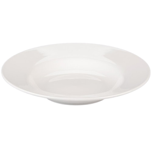 Yanco Ultima Bright White Round Rolled Edge Stoneware Pasta Bowl 20 oz. AC-120 - 12/Case