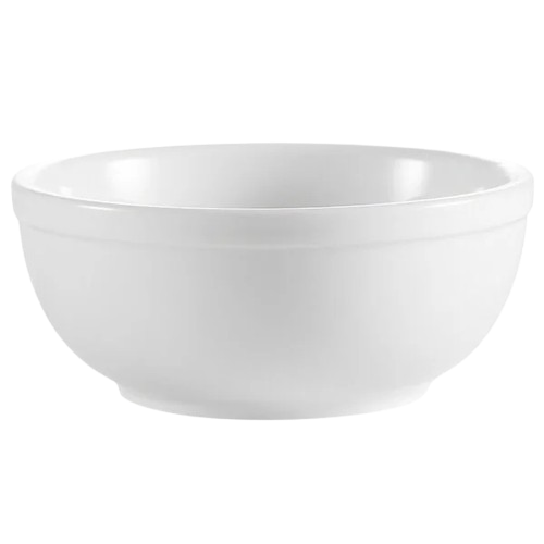 CAC China Clinton Rolled Edge Nappie Bowl Super White 12.5 oz. RCN-15