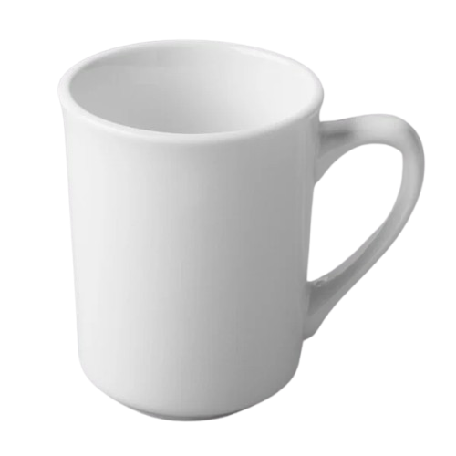 Yanco Bright White Round Rolled Edge Stoneware Kona Mug 8-1/2 oz. AC-8-S - 36/Case