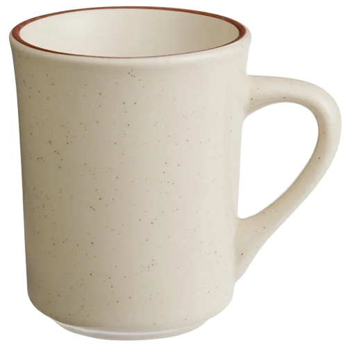 Yanco Ultima Brown Speckled Round Narrow Rim Stoneware Mug 8-1/2 oz. BR-17 - 36/Case