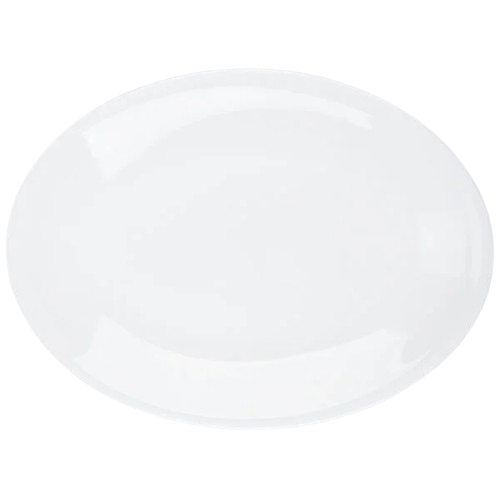 Yanco  Porcelana Rolled Edge Coupe Platter Bright White Oval Porcelain 13 1/2" 840-530R-30 - 12/Case