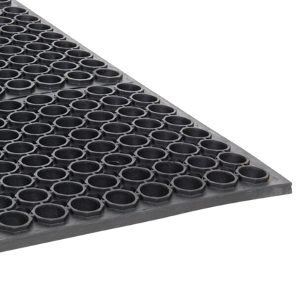 Cactus Mat VIP TopDek Junior Rubber Anti-Fatigue Floor Mat Black 3' x 5' - 7/8" Thick