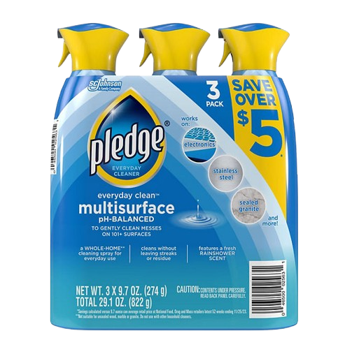 Pledge Everyday Multisurface Cleaner Rainshower 29 oz. - 3/Pack