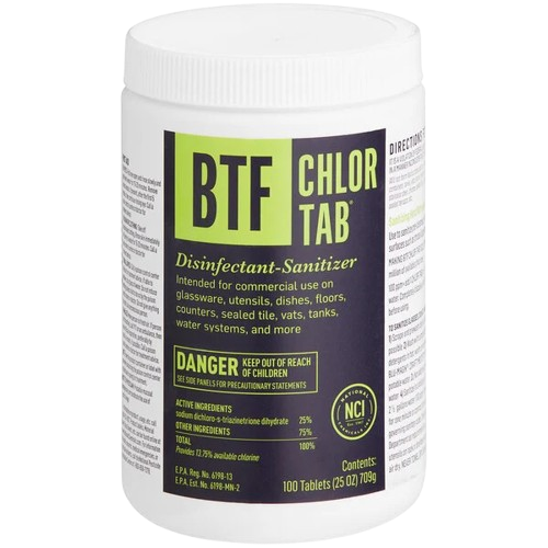 BTF Chlor-Tab Bar Glass Sanitizer Tablet 100 Count