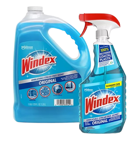 Windex Original Glass Cleaner 1 Spray Bottle + 128 fl. oz. Refill