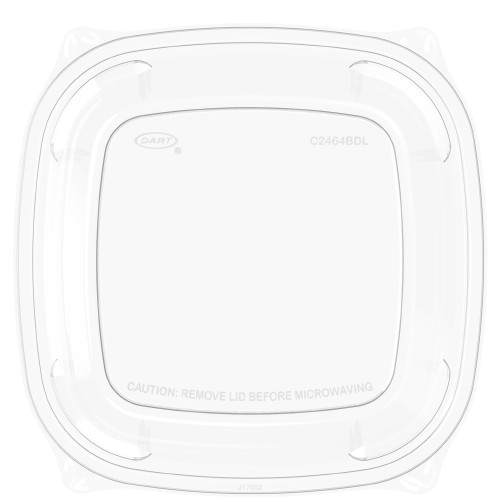 Solo Clear Plastic Square Container Lid 24-64 oz. 7" 973017-AP90 - 300/Case