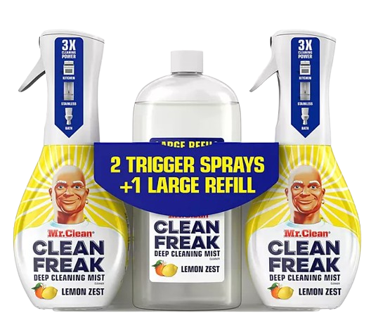 Mr. Clean Clean Freak Multi-Surface Cleaner Lemon Zest 2 Trigger Sprays & 1 Refill