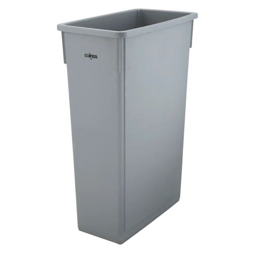 Winco Slender Trash Can Gray 23 Gallon