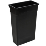 Rectangular Wall Hugger/Slim Trash Can 23 Gallon Black