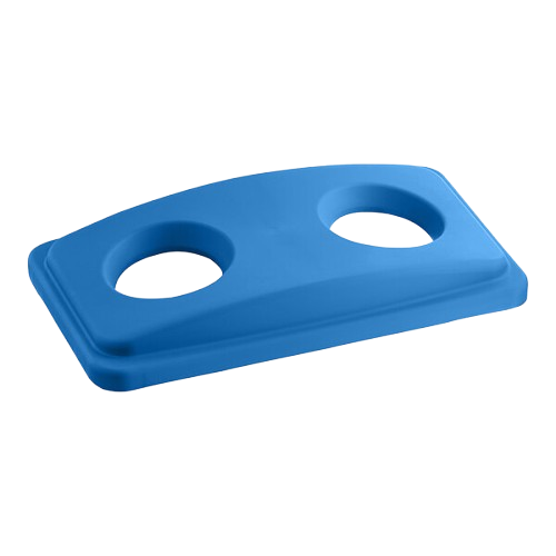 Blue Slim Rectangular Recycling Trash Can Bottle/Can Lid