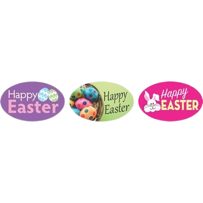 ﻿Seasonal Label Happy Easter 3 Images - 500/Roll