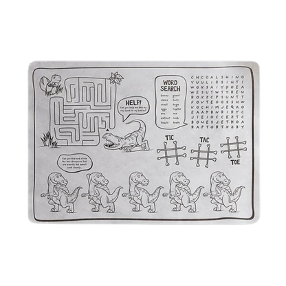 Kids Dinosaur Double Sided Interactive Placemat 10" x 14" - 1000/Case