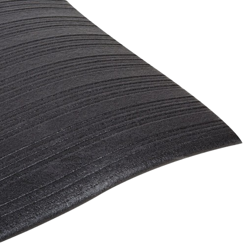 Cactus Mat Tredlite Ribbed Vinyl Anti-Fatigue Mat Black 2-1/4' x 3' - 3/8" Thick