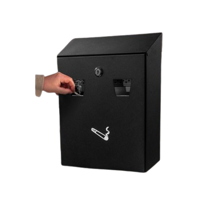 Alpine Industries Cigarette Disposal Black 10-1/2"W x 3-1/2"D x 13"H Wall Mounted