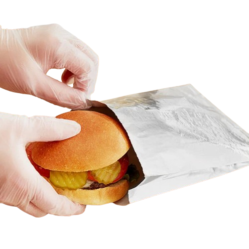 Foil Hamburger/Sandwich Bag Large 6" x 3/4" X 6-1/2" - 1000/Case