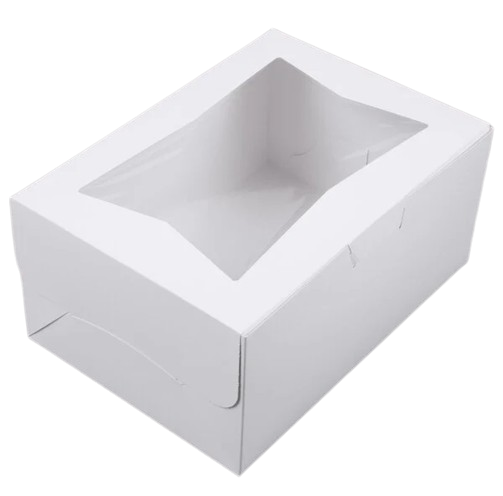 Bakery/Cake Box Lock Corner Window White 14" x 10" x 6.5" - 100/Case