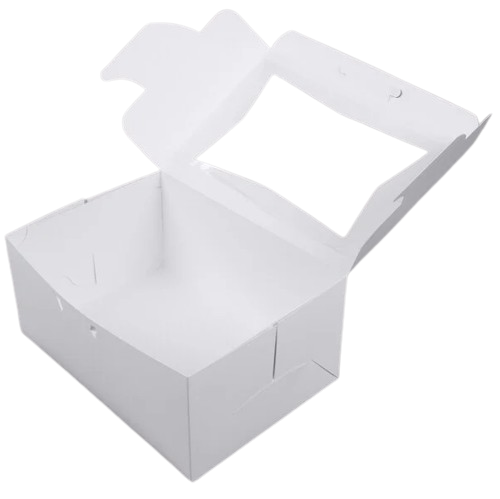 Bakery/Cake Box Lock Corner Window White 14" x 10" x 6.5" - 100/Case