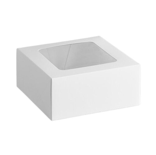 Bakery/Cake Box Auto Pop Up Window White 9" x 9" x 4" - 150/Case