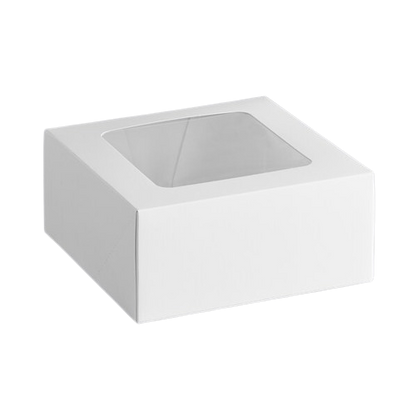 Bakery/Cake Box Auto Pop Up Window White 9" x 9" x 4" - 150/Case