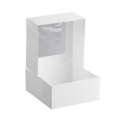 Bakery/Cake Box Auto Pop Up Window White 9" x 9" x 4" - 150/Case