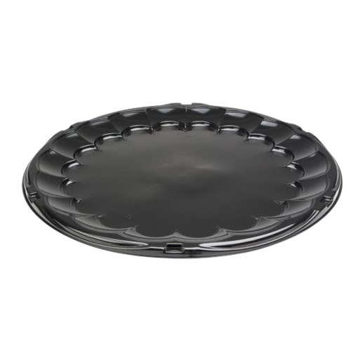 Pactiv Plastic Party Tray Black 18" 9818K - 50/Case