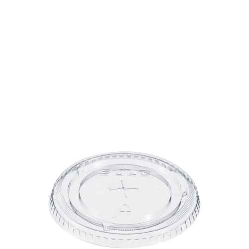 Solo Plastic Flat Lid With Straw Slot For 9-12 oz. Cup 662TS - 100/Pack