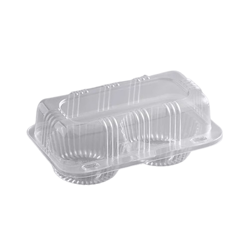 Clear OPS Plastic Jumbo Cupcake / Muffin Container - 125/Case