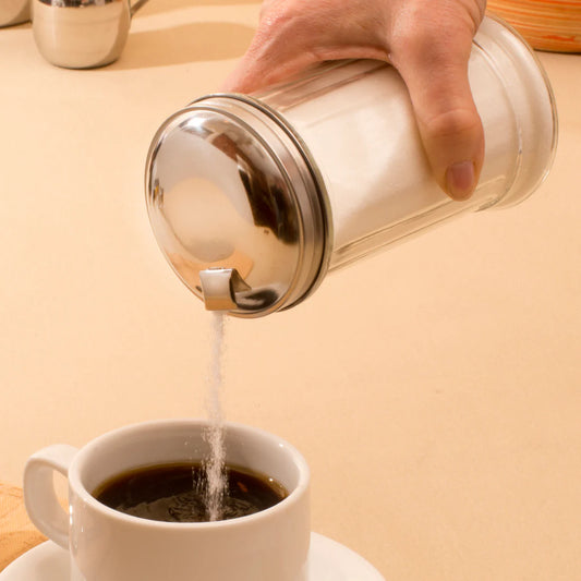 Winco Sugar Pourer with Flat Top Glass 12 oz. G-102 - 12/Pack