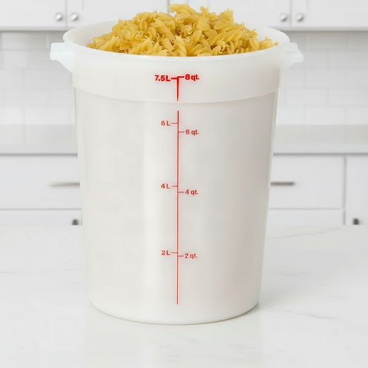Cambro Polyethylene White Round Food Storage Container 8 Qt. RFS8148