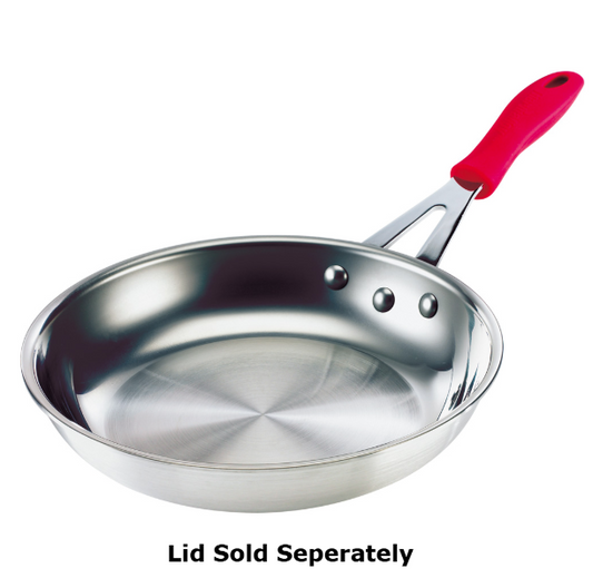 Browne Thermalloy® 2-Ply Stainless Steel Fry Pan w/ Red Sleeve 10" 5812810