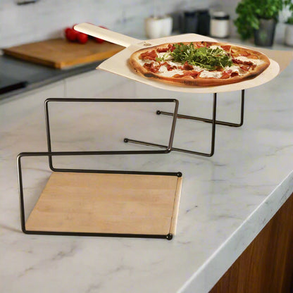 American Metalcraft BUS309 9" x 8" x 7" Universal Black Pizza Stand