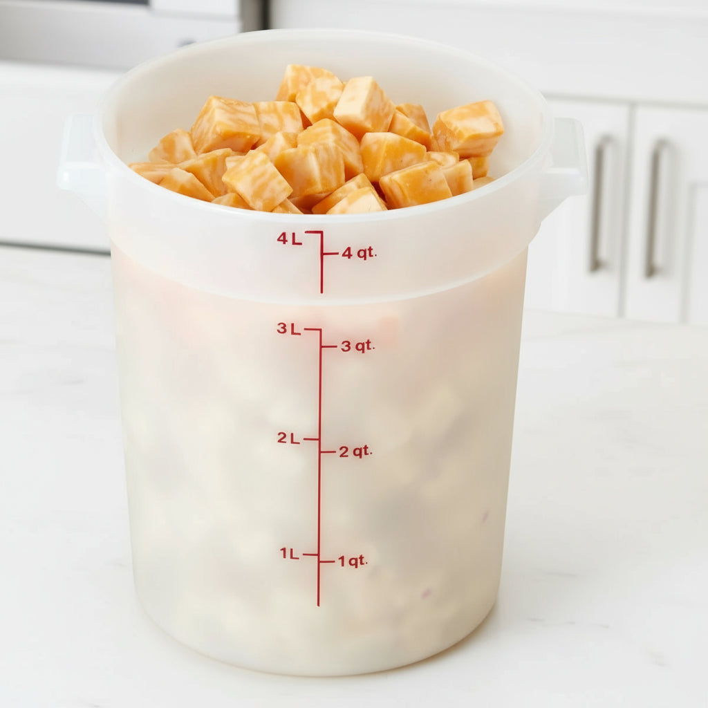 Cambro Polyethylene White Round Food Storage Container 4 Qt. RFS4148