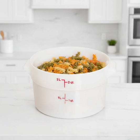 Cambro Polyethylene White Round Food Storage Container 2 Qt. RFS2148