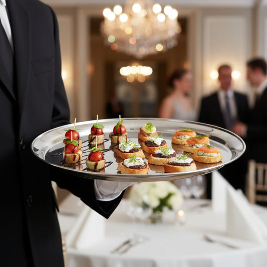 Royal Round Service Tray Stainless Steel 12" ROY ST 12