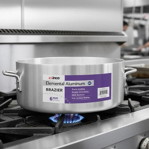 Winco Extra Heavy Weight Brazier Pan 40 Qt. ALHB-40