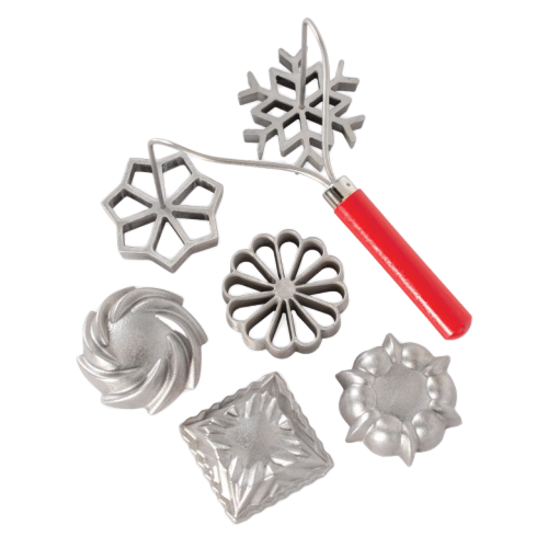 Nordic Ware Swedish Rosette and Timbale Set Silver Cast Aluminum