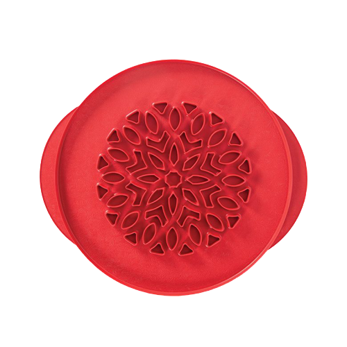 Nordic Ware Lattice and Hearts Pie Top Cut 12.25" x 12.25" x .25" Red BPA-Free and Melamine Free Plastic