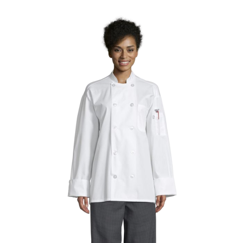 Uncommon Threads Poplin Chef Coat W/Mesh Back XL White Unisex 65/35% Poly/Cotton Poplin