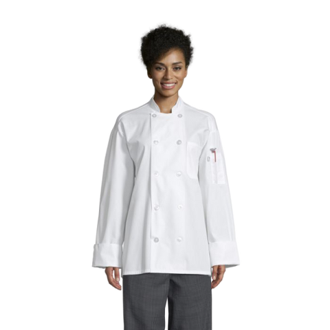 Uncommon Threads Poplin Chef Coat W/Mesh Back XL White Unisex 65/35% Poly/Cotton Poplin