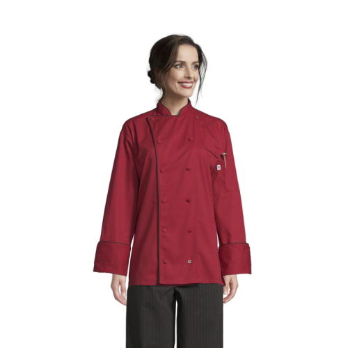 Uncommon Threads Murano Chef Coat XL Red Unisex 65/35% Poly/Cotton Twill