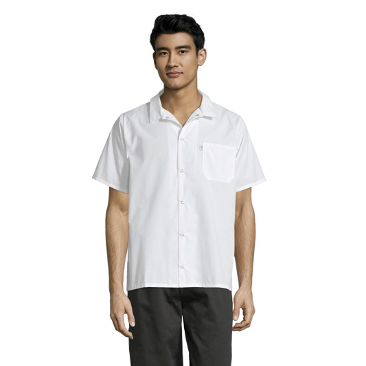 Uncommon Threads Snap Utility Shirt XS White Unisex 65/35 Poly/Cotton Poplin