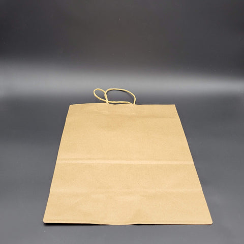 Kraft Handled Paper Shopper Bag 13" x 7" x 17" - 250/Bundle