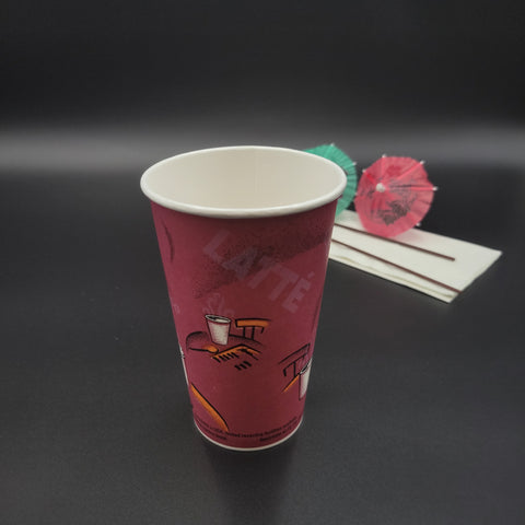 Solo Paper Hot Cup "Bistro" Print 16 oz. 316SI-0041 - 1000/Case
