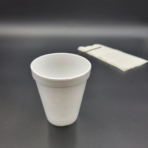 8 oz Foam Cup White Flat Lid